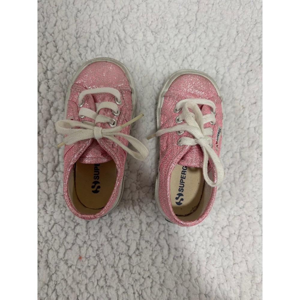 Superga 7 Pink Sparkle Glitter 2750 Lamej Low Top Sneakers Womens Casual Cozy